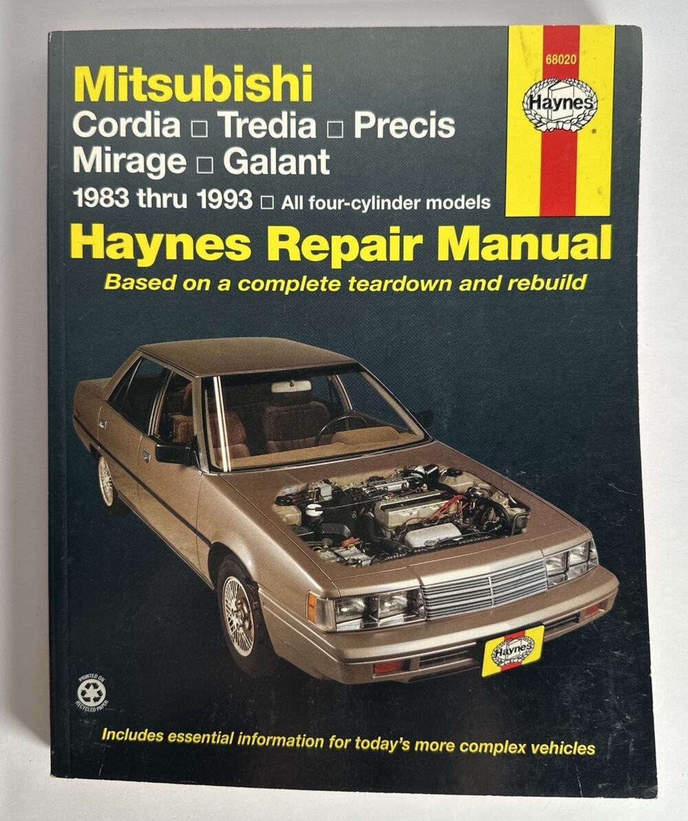 Haynes Repair Manual Mitsubishi Cordia Tredia Precis Mirage Galant 1983-1993